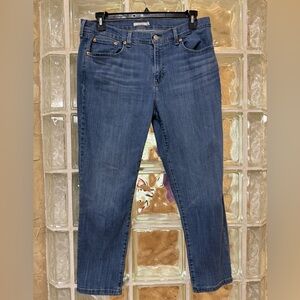 Levi's Boyfriend Blue Denim Ankle Cropped Jeans